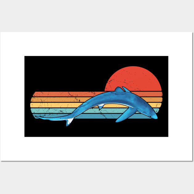 Blue Shark Diving Wall Art by NicGrayTees